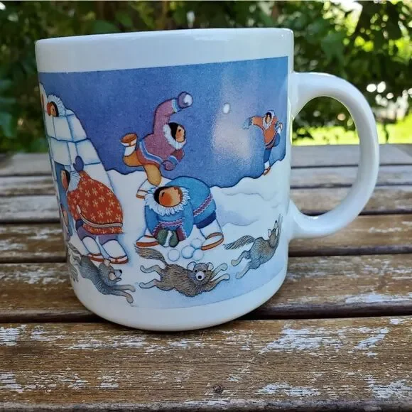 Barbara Lavalle Inuit Igloo Building Cup Mug - Picture 2 of 6